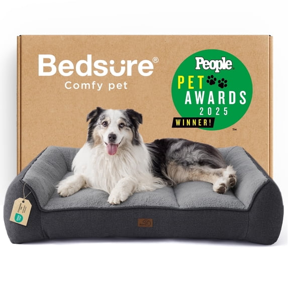 U by Bedsure SupportMax Orthopedic Dog Bed for Extra Large Dogs - Extra Thick Foam XL Pet Couch Sofa with Bolster Sides