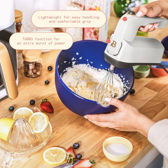 Beautiful 6-Speed Electric Hand Mixer, White Icing by Drew Barrymore