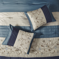 Madison Park King Size Embroidered 7 Piece Comforter Set Navy,Bed in a Bag,All Season Bed Set,Cozy and Lightweight