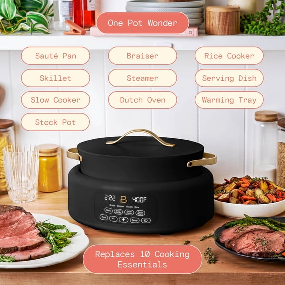 Beautiful 10 in 1, 6 Qt Electric Multi-Cooker, White Icing by Drew Barrymore