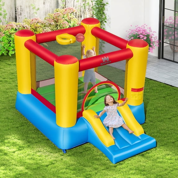 Costway Inflatable Bouncer Kids Bounce House Jumping Castle Slide with 370W Blower