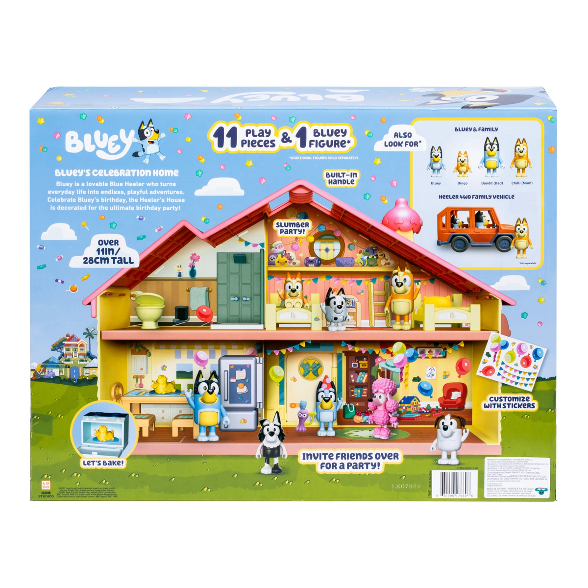 Bluey's Celebration Home, Celebrate Bluey's Birthday with 11 Play Pieces