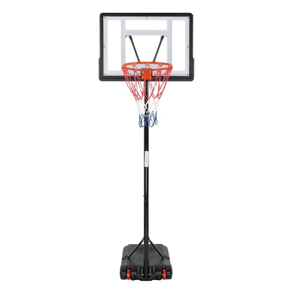 Ktaxon 33 In. Portable Basketball Hoop Stand, 6.5-8 ft Adjustable Basketball Goal System