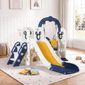 Arlopu Kids Slide & Swing Set, Large Toddler Slide Climber Playset w Ball & Basketball Hoop