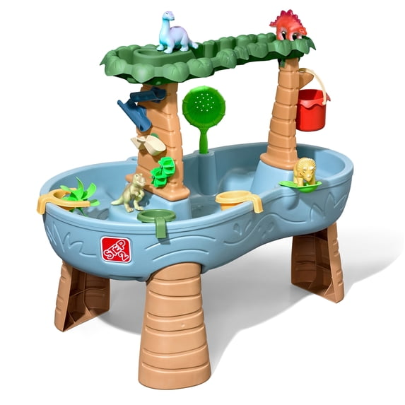 Step2 Dino Showers Multi-Color Plastic Water Table for Toddlers with 13-Piece Playset