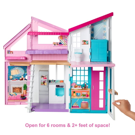 Barbie Malibu House Dollhouse Playset with 25+ Furniture