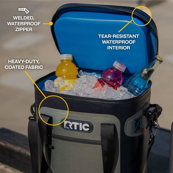 RTIC 20 Can Ultra-Tough Soft Cooler, 15 Qt, Leakproof, Waterproof Zipper