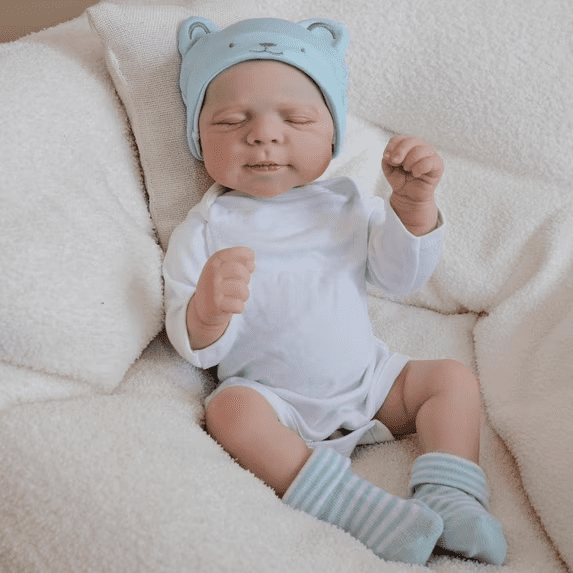 18 Inch Reborn Baby Doll, Lifelike Sleeping Doll with Soft Cloth Body