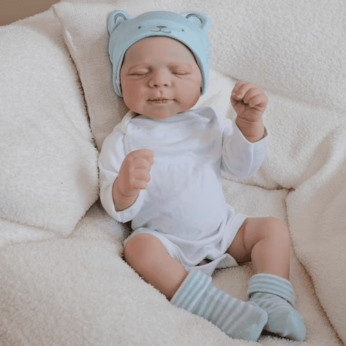 18 Inch Reborn Baby Doll, Lifelike Sleeping Doll with Soft Cloth Body