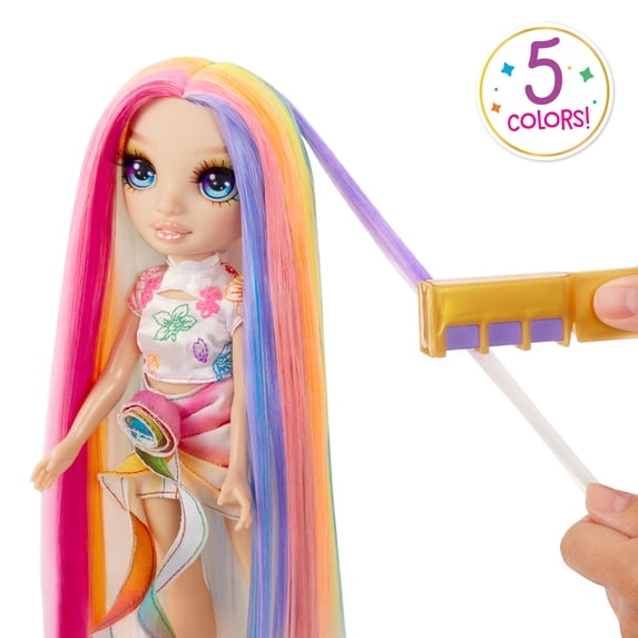 Rainbow High Hair Chalk & Style Amaya - Rainbow 11” Doll, Washable Rainbow Hair Chalk
