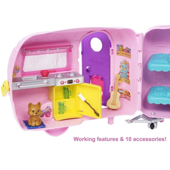 Barbie Club Chelsea Pink Camper Playset, Blonde Small Doll