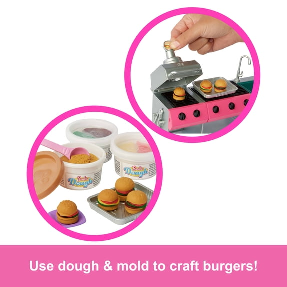 Barbie Dream Camper Playset with Roof Tent BBQ Grill Multicolor