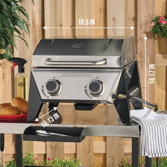 Expert Grill Stainless Steel 2-Burner Tabletop Propane Gas Grill