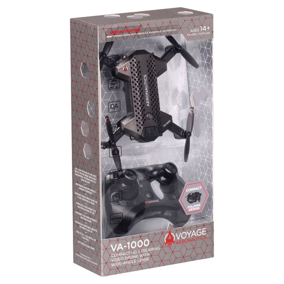 Voyage Aeronautics 7 Inch HD Streaming Drone with Wide-Angle Lens in Black