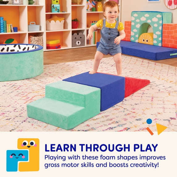 Battat Squishy Stack Climbers 3 Foam Multicolor Play Shapes