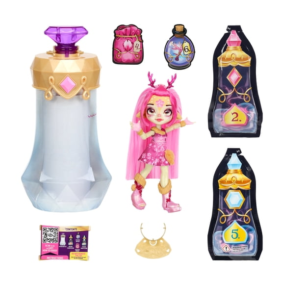 Magic Mixies Pixlings Deerlee the Deer Pixling 6.5 Doll Inside a Potion Bottle