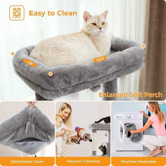 Pawz Road Cat Tree for Large Cats 56"Tall Cat Tower Condo with Scratching Post