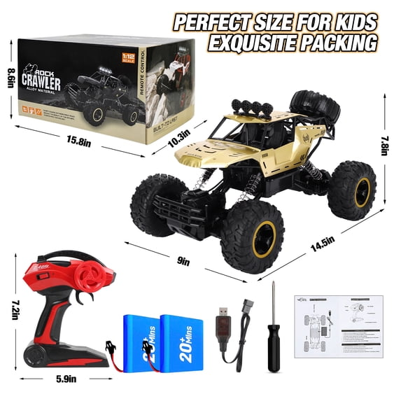 Wisairt 112 Large RC Cars, 4WD Large Remote Control Monster Truck 2.4 GHz Alloy RC Cars