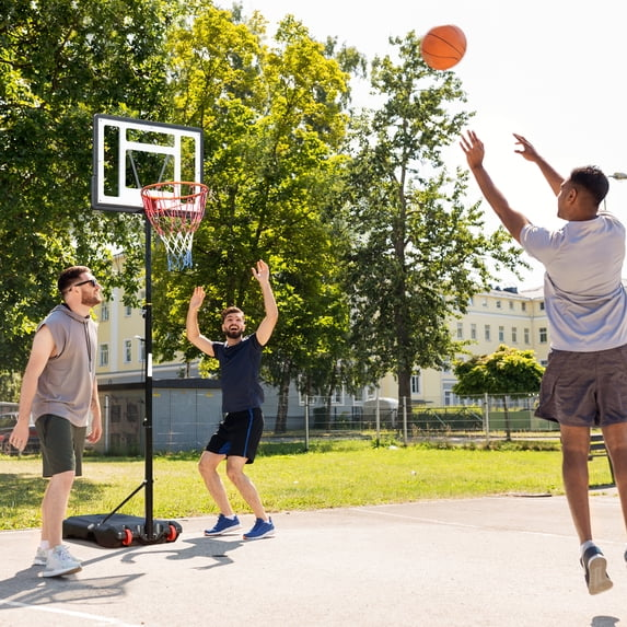 Ktaxon 33 In. Portable Basketball Hoop Stand, 6.5-8 ft Adjustable Basketball Goal System