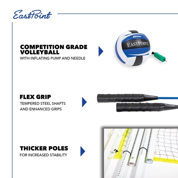 EastPoint Sports 2-in-1 Volleyball and Badminton Set