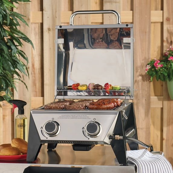 Expert Grill Stainless Steel 2-Burner Tabletop Propane Gas Grill