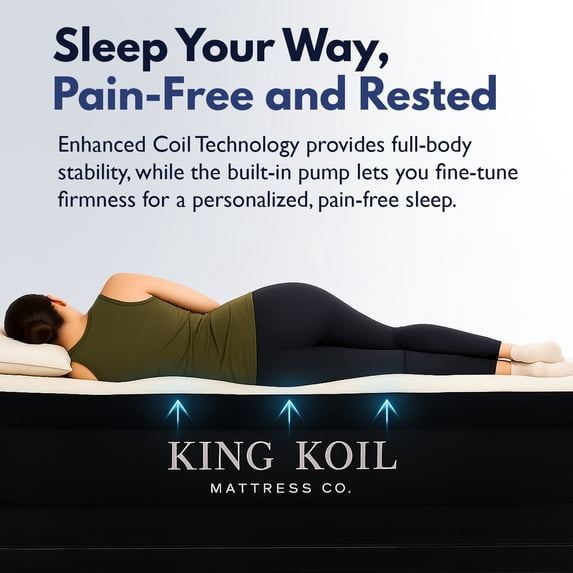 King Koil 16 Twin Air Mattress with Built-in High-Speed Pump