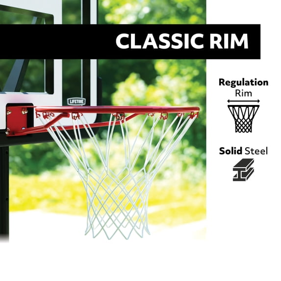 Lifetime 44-Inch Impact Portable Basketball Hoop with Telescoping Adjustment & Classic Rim
