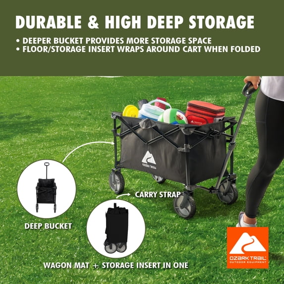 Ozark Trail Multi-Purpose Big Bucket Folding Wagon Cart