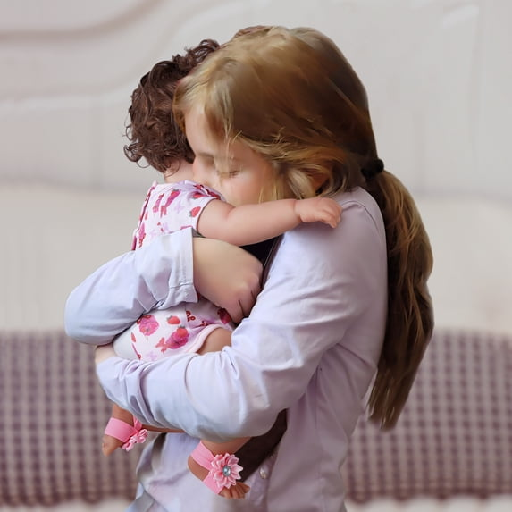 RSG 20 Inch Reborn Baby Doll, Lifelike Adorable Smiling Hand-Rooted Hair Doll