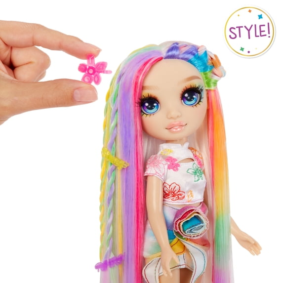 Rainbow High Hair Chalk & Style Amaya - Rainbow 11” Doll, Washable Rainbow Hair Chalk