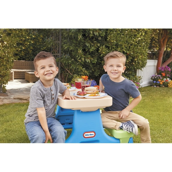 Little Tikes Easy Store Kids Durable Picnic Table with Umbrella
