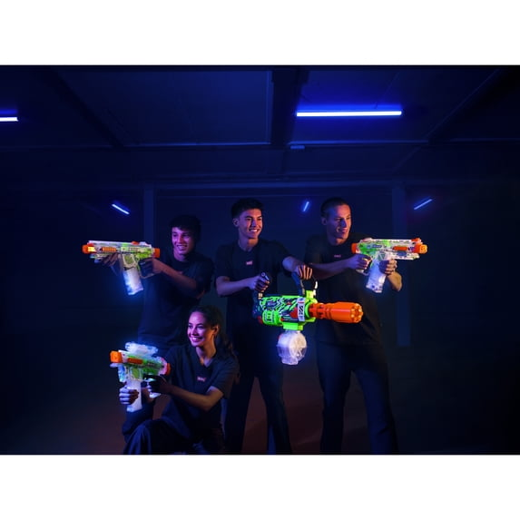 XSHOT Hyper Gel Glow Nightmare Blaster by ZURU Outdoor Motorized with 10,000 Pellets