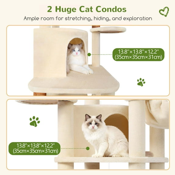 Globlazer 68" Large Corner Cat Tree Tower Condo for Cats with 6 Sisal Scratching Posts