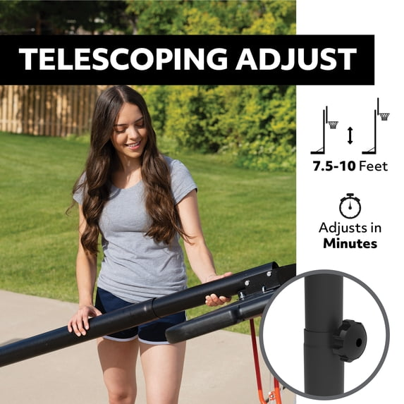 Lifetime 44-Inch Impact Portable Basketball Hoop with Telescoping Adjustment & Classic Rim