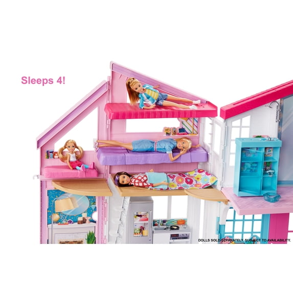 Barbie Malibu House Dollhouse Playset with 25+ Furniture