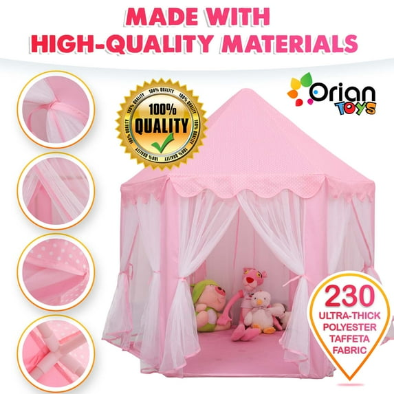Princess Castle Playhouse Tent for Girls with LED Star Lights