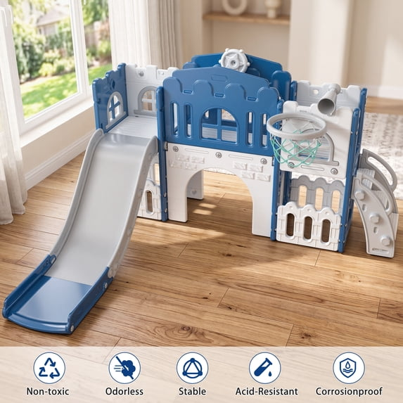Vipuse 9 in 1 Toddler Slide Playset for Kids IndoorOutdoor