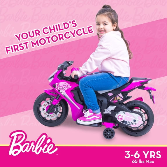 6V Barbie Motorcycle Ride on, Max 1 mph