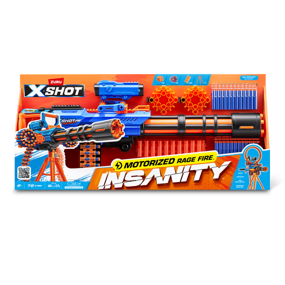 XSHOT Insanity Motorized Rage Fire with 72 Air Pocket Darts Outdoor Toy Blaster