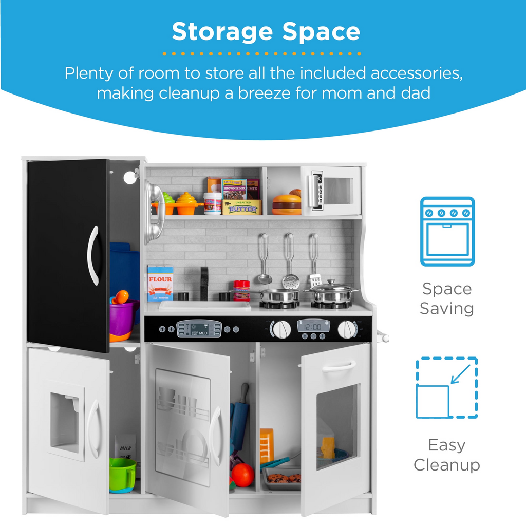 Best Choice Products Wooden Play Kitchen for Kids, Pretend Play Cooking Set