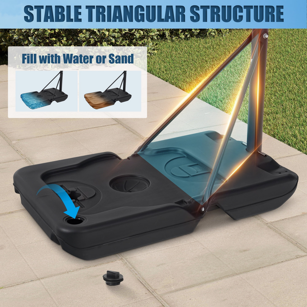 Portable Basketball Hoop Outdoor, SEGMART 4.9Ft-10Ft Height Adjustable Swimming Pool