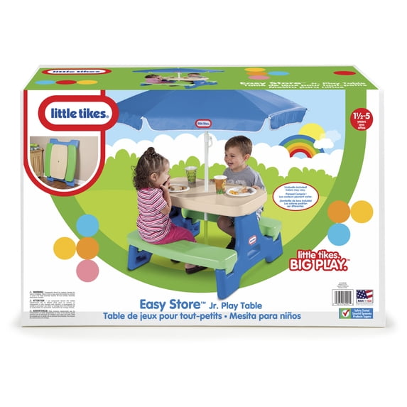 Little Tikes Outdoor Portable Kids Picnic Table with Umbrella