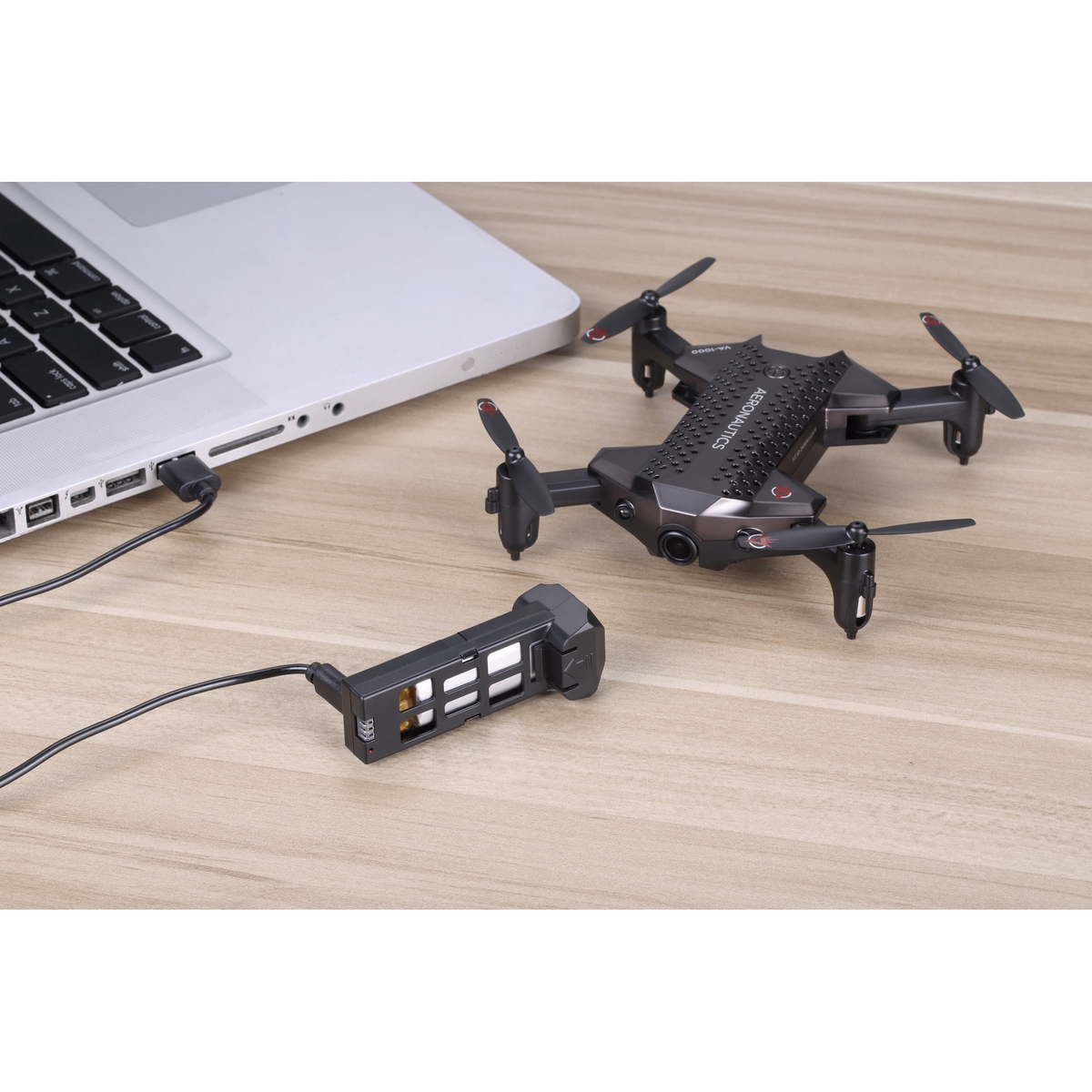 Voyage Aeronautics 7 Inch HD Streaming Drone with Wide-Angle Lens in Black