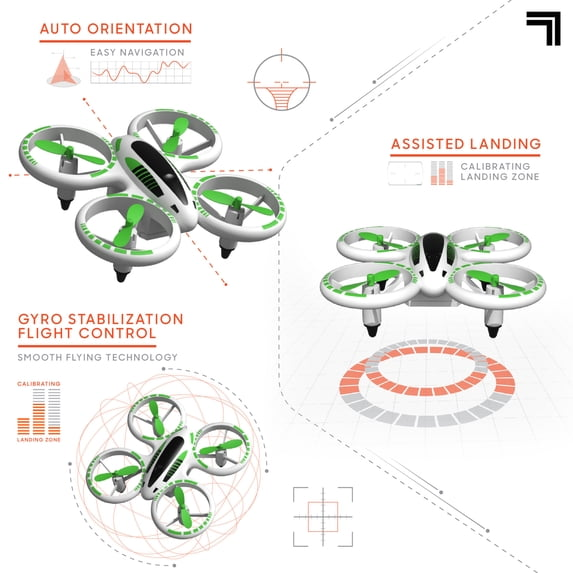 Sharper Image Stunt Drone for Kids with LED Lights, Assisted Landing, and 2.4GHz Remote Control