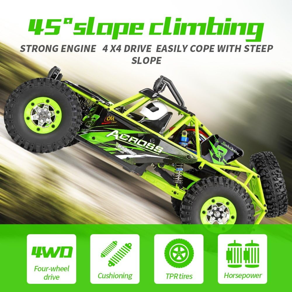 RC Cars Crawlers 1/12 Scale 2.4G 4WD High Speed Electric All Terrain Off-Road Rock Climbing wltoys Buggy RTR