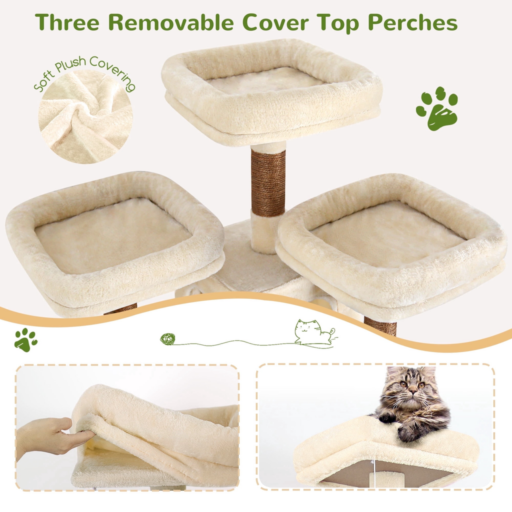 Globlazer 83'' Multi-Level Large Cat Tree Tower for Indoor Cats with Sisal Scratching Post