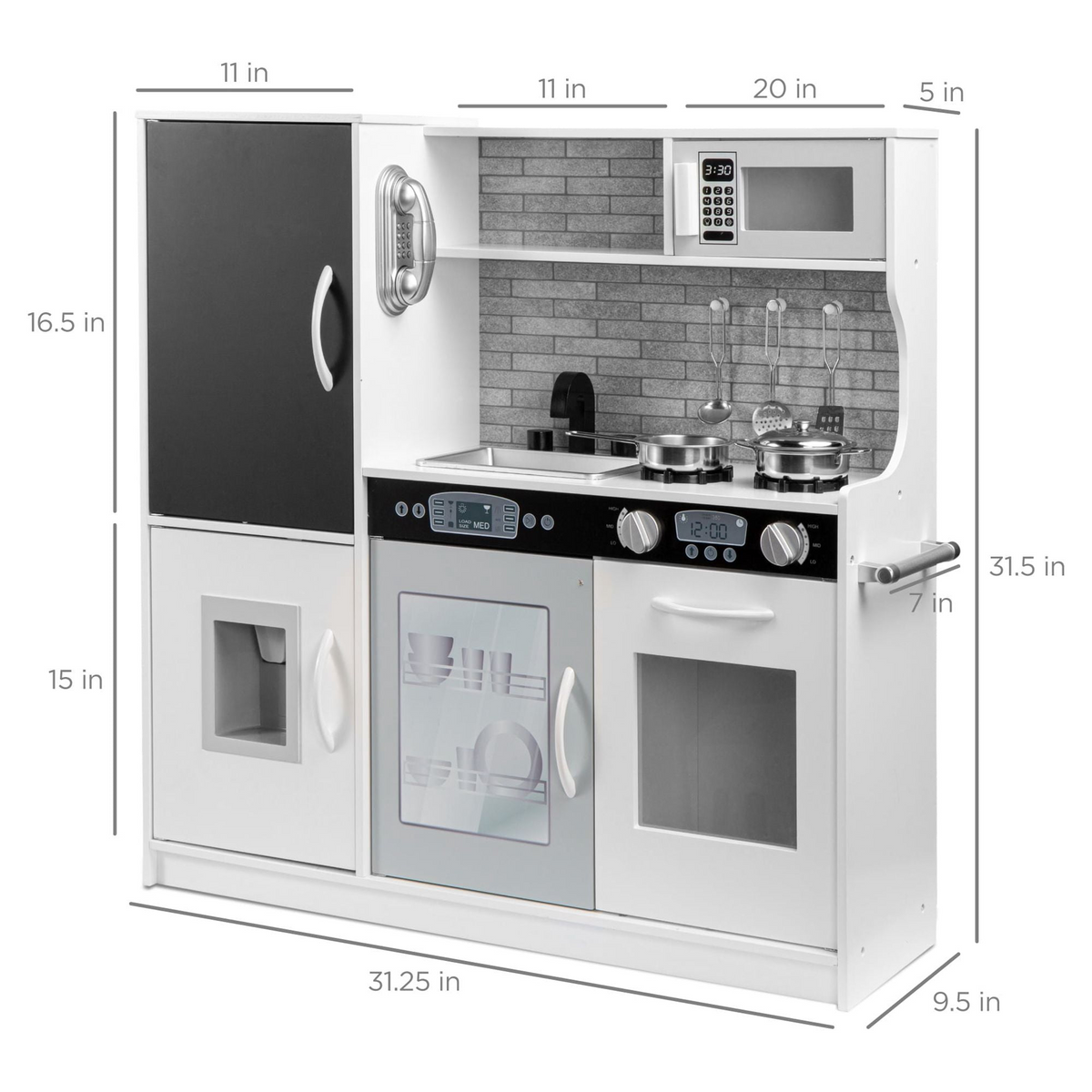 Best Choice Products Wooden Play Kitchen for Kids, Pretend Play Cooking Set