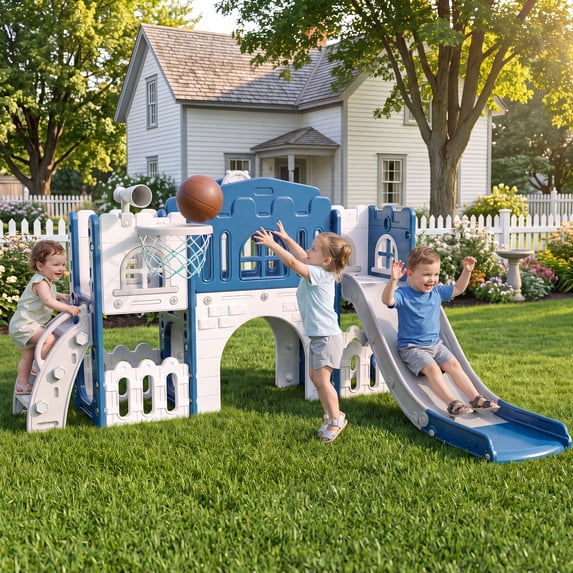 Vipuse 9 in 1 Toddler Slide Playset for Kids IndoorOutdoor