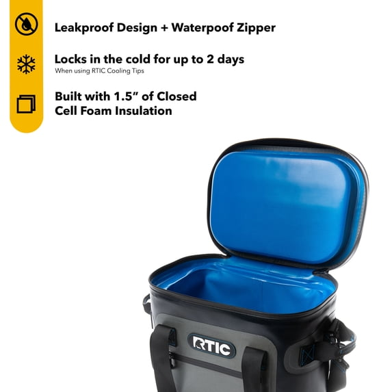 RTIC 20 Can Ultra-Tough Soft Cooler, 15 Qt, Leakproof, Waterproof Zipper