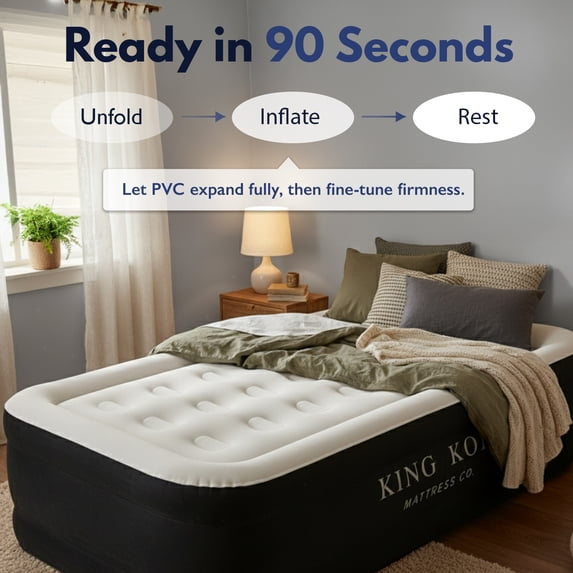 King Koil 16 Twin Air Mattress with Built-in High-Speed Pump
